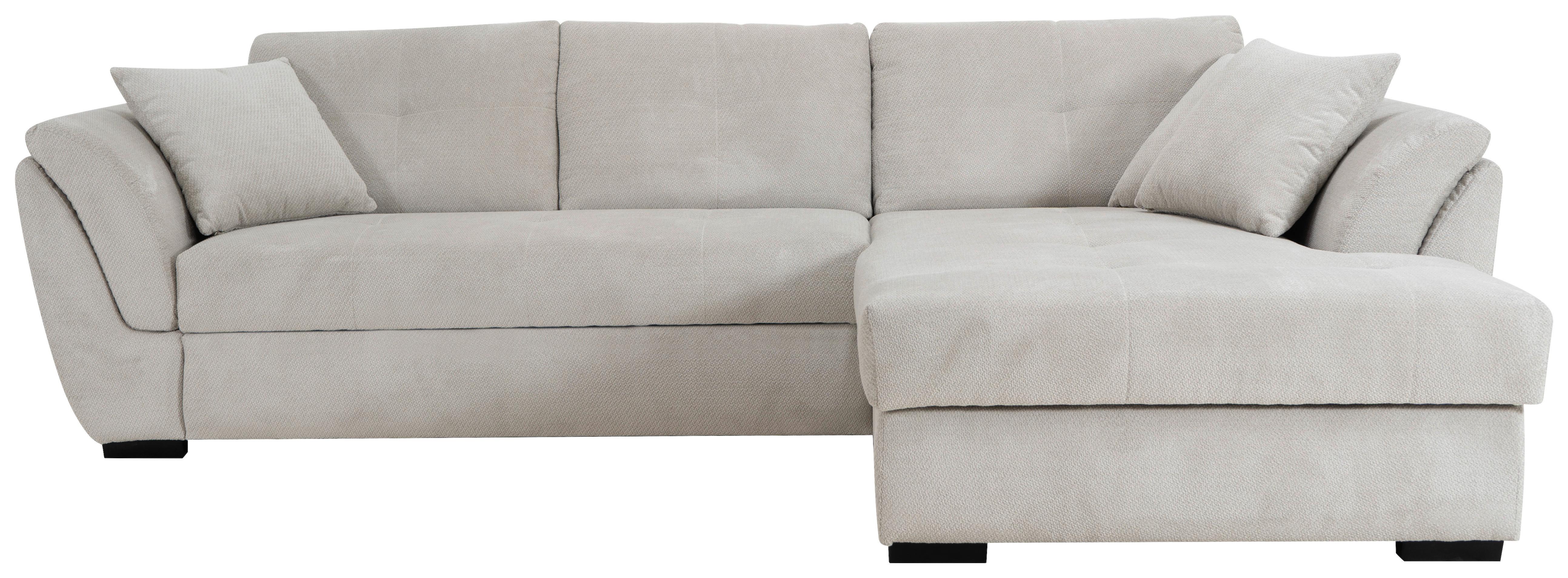 Ecksofa Berisso New Greige, Lf: 121x215 Cm - Greige/Schwarz, KONVENTIONELL, Textil (278/187cm) - Ondega