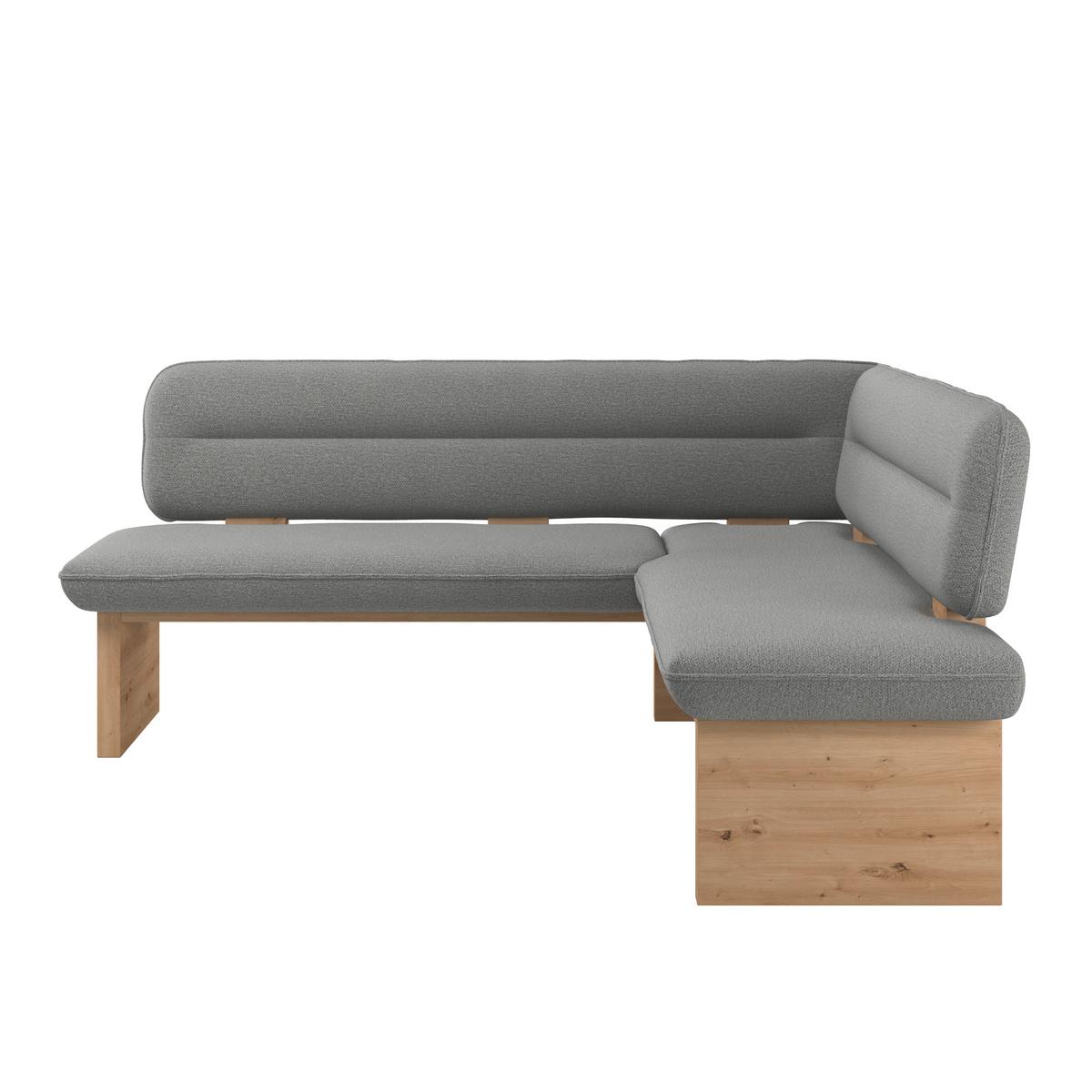 Eckbank Beluna II Webstoff Grau, B: 232cm - Eichefarben/Grau, KONVENTIONELL, Holz/Textil (232/170cm) - James Wood
