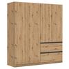 Drehtürenschrank Costa Eiche Artisan Dekor - Eiche Artisan, MODERN, Holzwerkstoff (181/197/54cm) - Rauch Möbel
