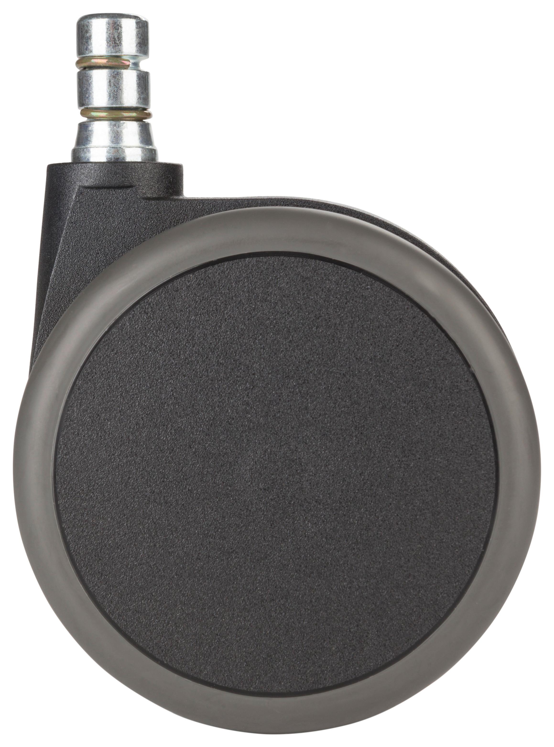 Bürostuhlrollen Rolo No-Noise Schwarz Ø 7,5 cm 5er-Set - Schwarz/Grau, Basics, Kunststoff/Metall (5,2/8,3/7,5cm) - MID.YOU