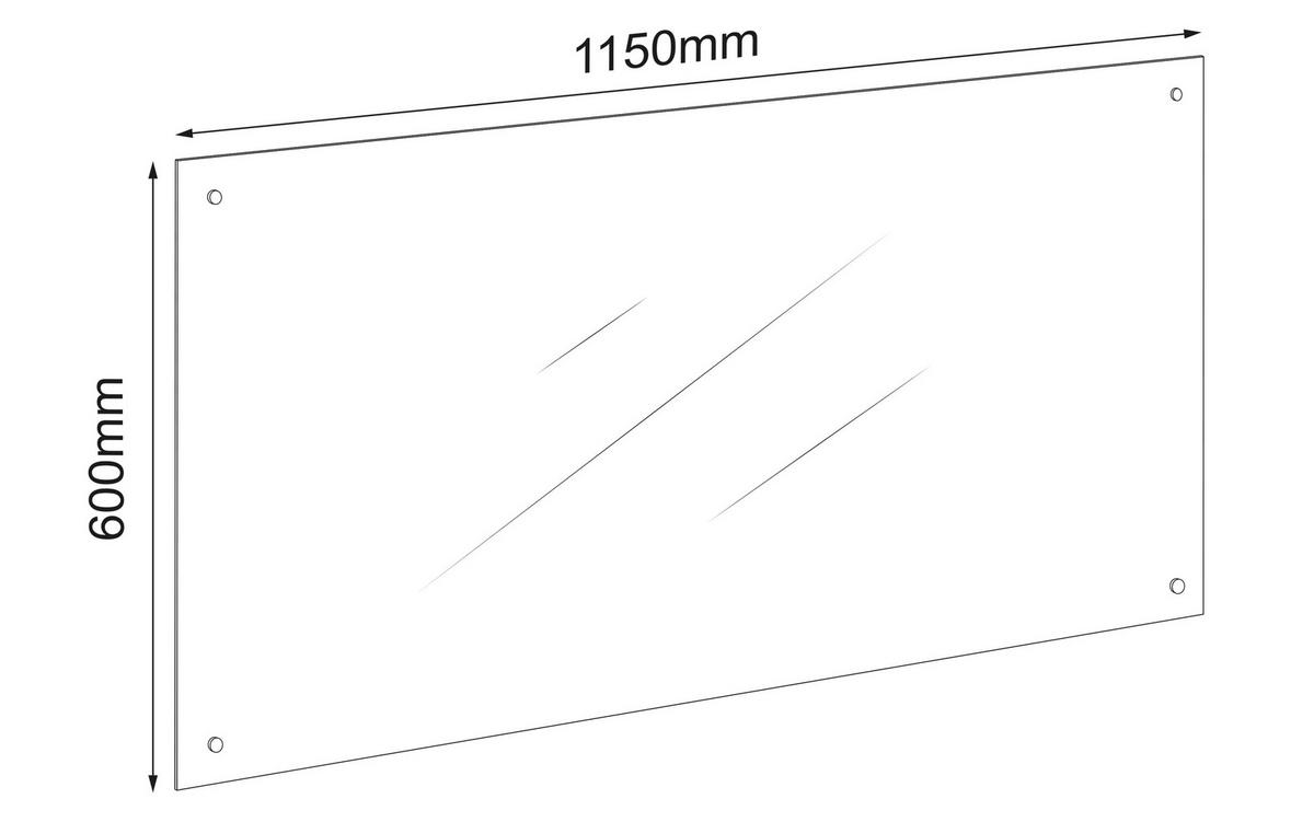 KÜCHENRÜCKWAND Klarglas B: 115cm - Klar, Trend, Glas (115/60cm) - MID.YOU