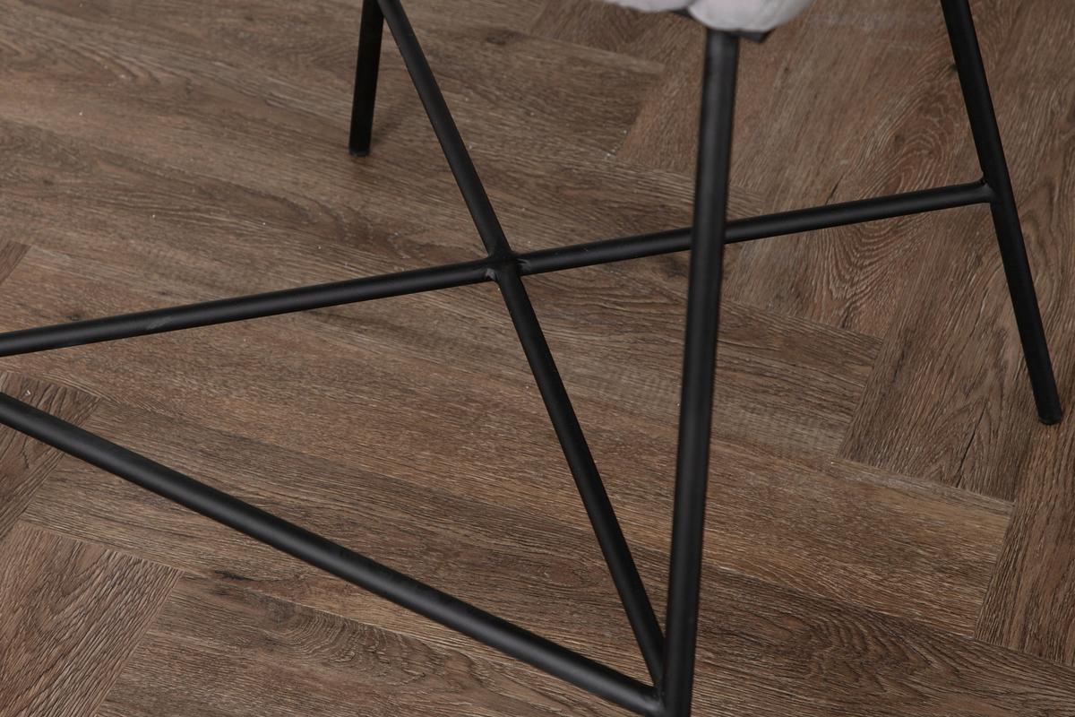 Barhocker Velvet - Dunkelgrau/Schwarz, Design, Textil/Metall (58,5/97/57cm) - Livetastic