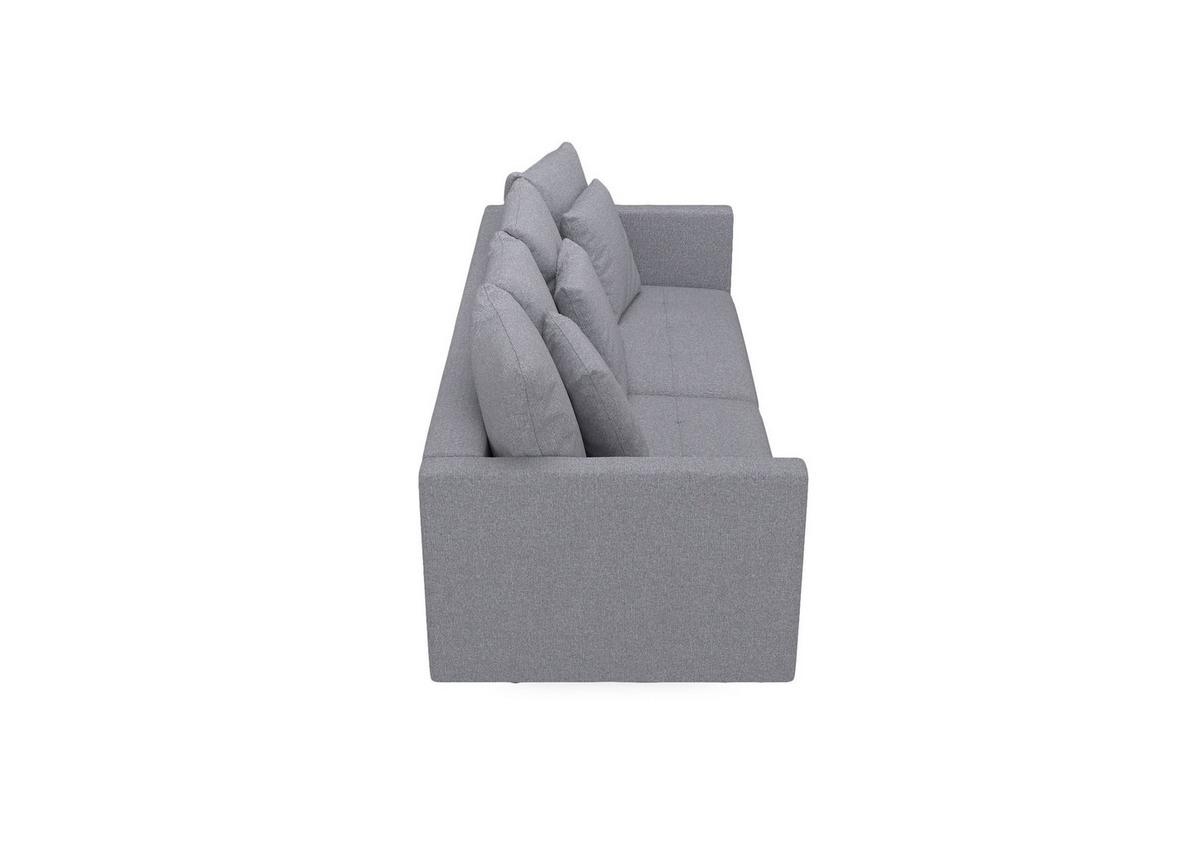 3-Sitzer-Sofa Mit Schlaffunktion Sofia B: 223 cm - Schwarz/Grau, Design, Textil (223/96/95cm) - MID.YOU