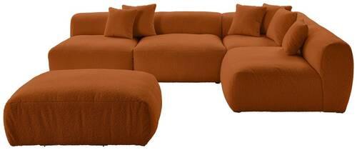 Ecksofa Bloom Mit Hocker Rostfarben - Rostfarben, Trend, Textil (315/235cm) - Livetastic