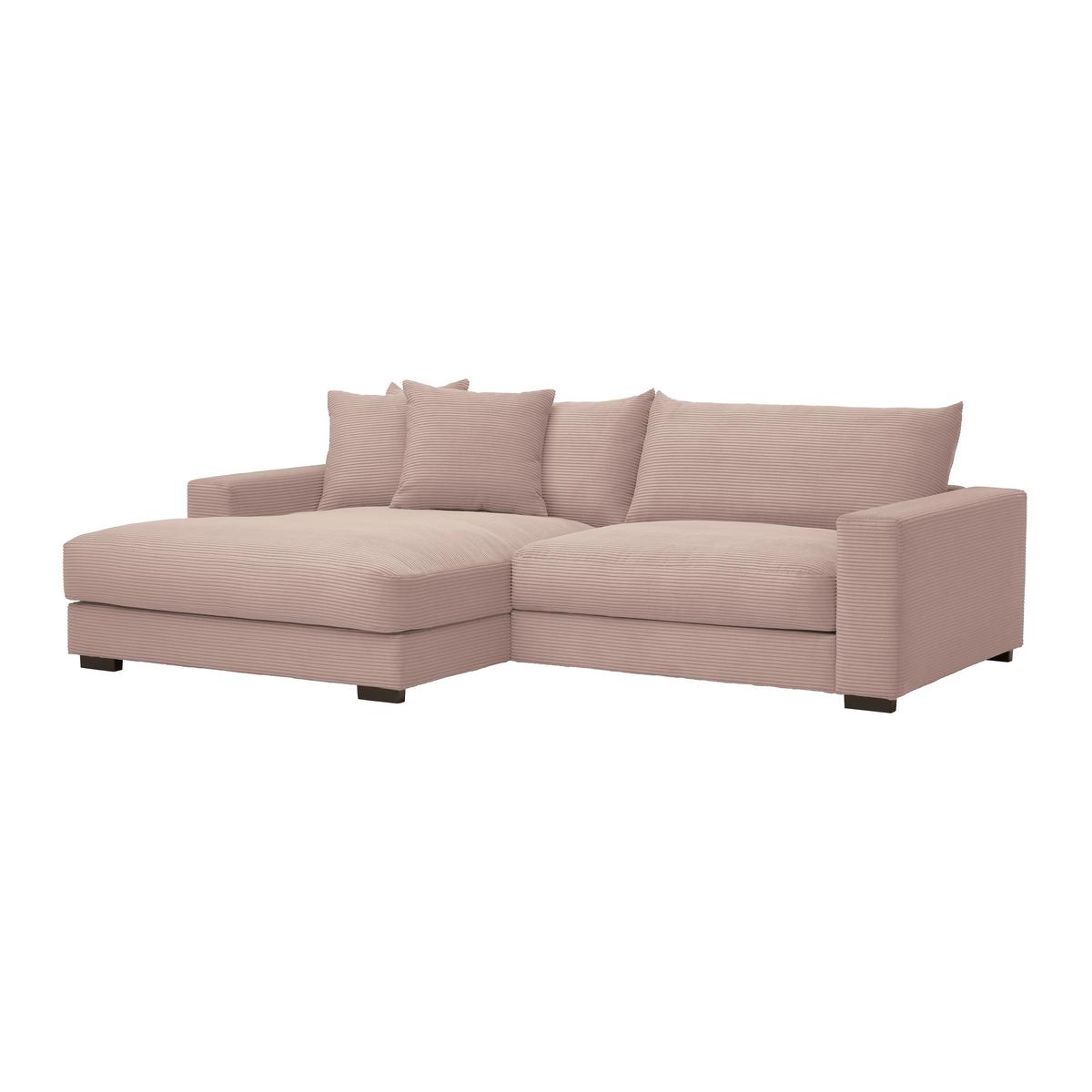 Rohová sedačka PEDRO, levá, růžový manšestr - růžová, Moderní, textil (180/265cm) - Mömax