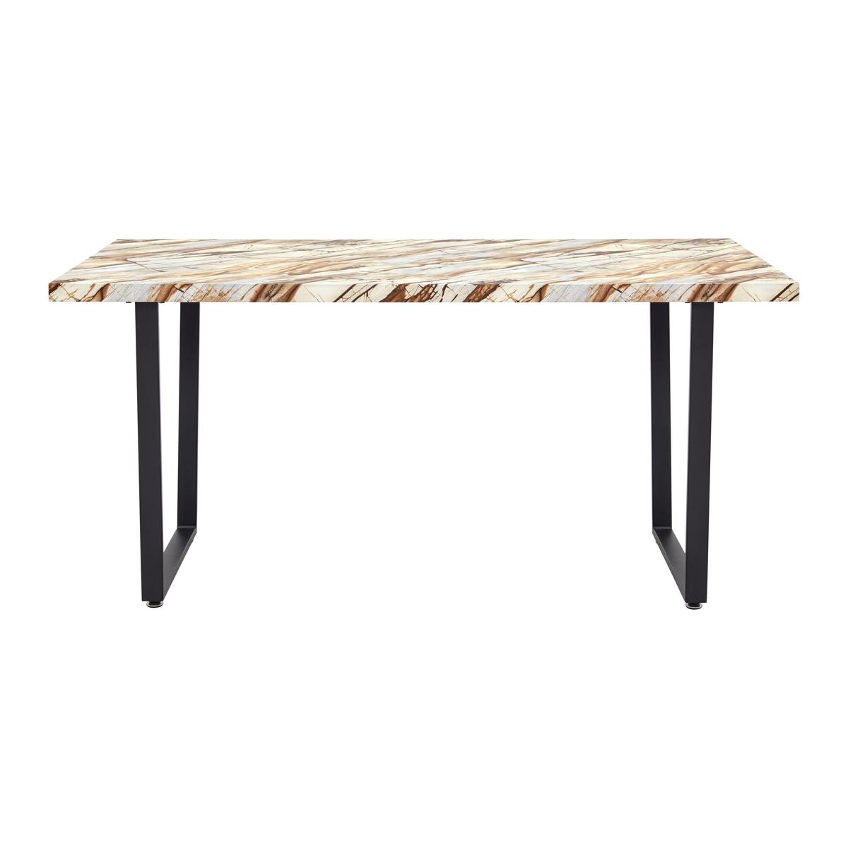 Jedálenský stôl DAVE 160x90 cm - hnedá/čierna, Modern, kov (160/90/76cm) - Bessagi Home
