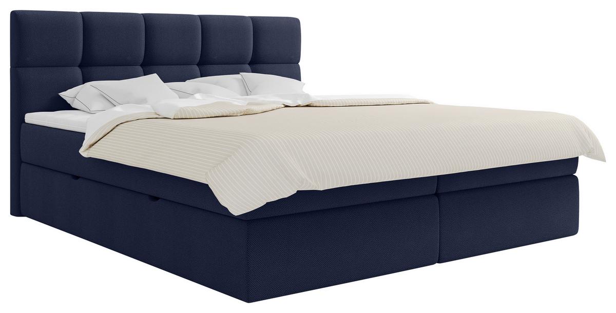 Boxbett Lorie Ii - Schwarz/Dunkelblau, MODERN, Holz/Holzwerkstoff (180/200cm) - MID.YOU