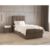 Boxbett Oslo mit Topper 90x200 - Schwarz/Braun, MODERN, Holz/Kunststoff (90/200cm) - Livetastic