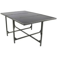 Gartentisch Klappbar Raloso Metall/Kunststoff/Glas L 170cm - Grau, MODERN, Glas/Kunststoff (170/110/72cm) - Ambia Garden