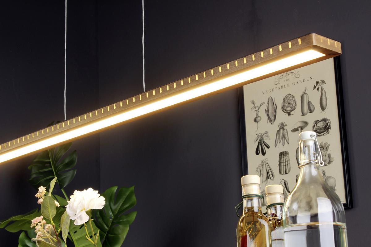 Led-hängeleuchte Wo Solaris H: 120 Cm 1-Flammig Dimmbar - Weiß, Design, Holz/Kunststoff (120/12/120cm)