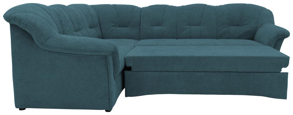 Ecksofa mit Schlaffunktion Papenburg Petrol - Petrol/Schwarz, KONVENTIONELL, Textil (192/243cm) - MID.YOU