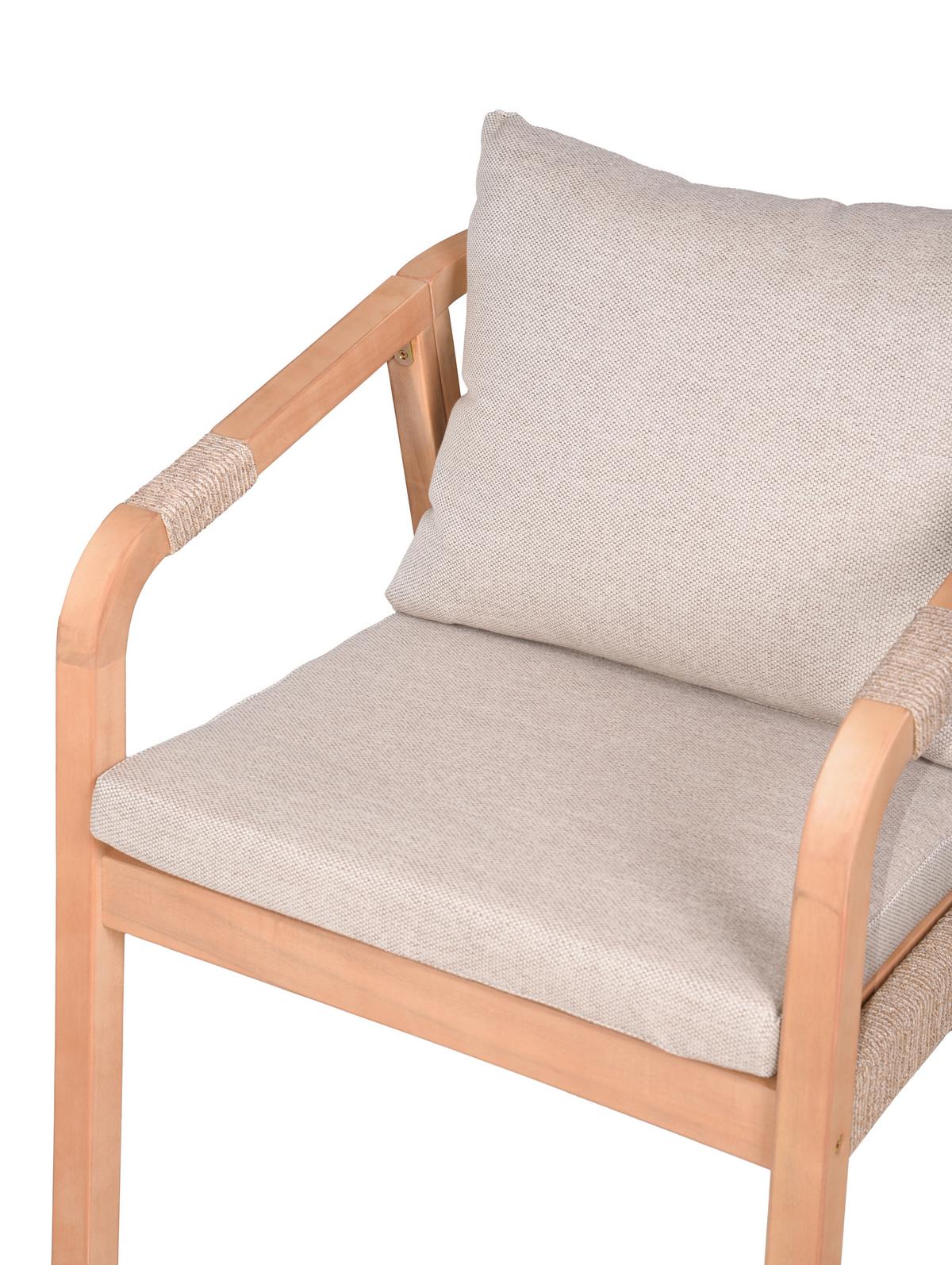 Gartensessel Bogota Akazienholz/textil - Hellbraun, Basics, Holz/Textil (59/75/63,5cm) - Gardenson