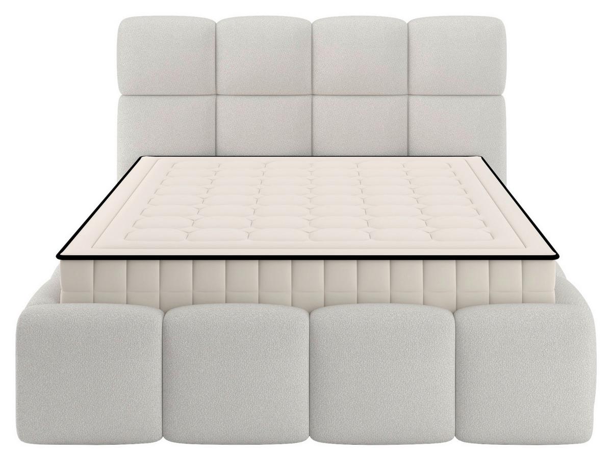 Polsterbett Cloudy M. Matratze Creme, Lf: 140x200 Cm - Creme/Grau, Trend, Holz/Holzwerkstoff (140/200cm) - Luca Bessoni