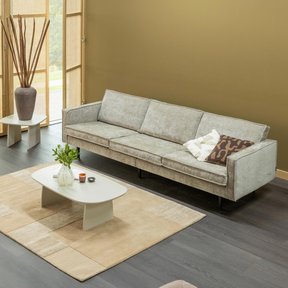 3-SITZER-SOFA Rodeo Sandfarben B: 277cm - Sandfarben/Schwarz, MODERN, Textil (277/85/86cm) - Livetastic