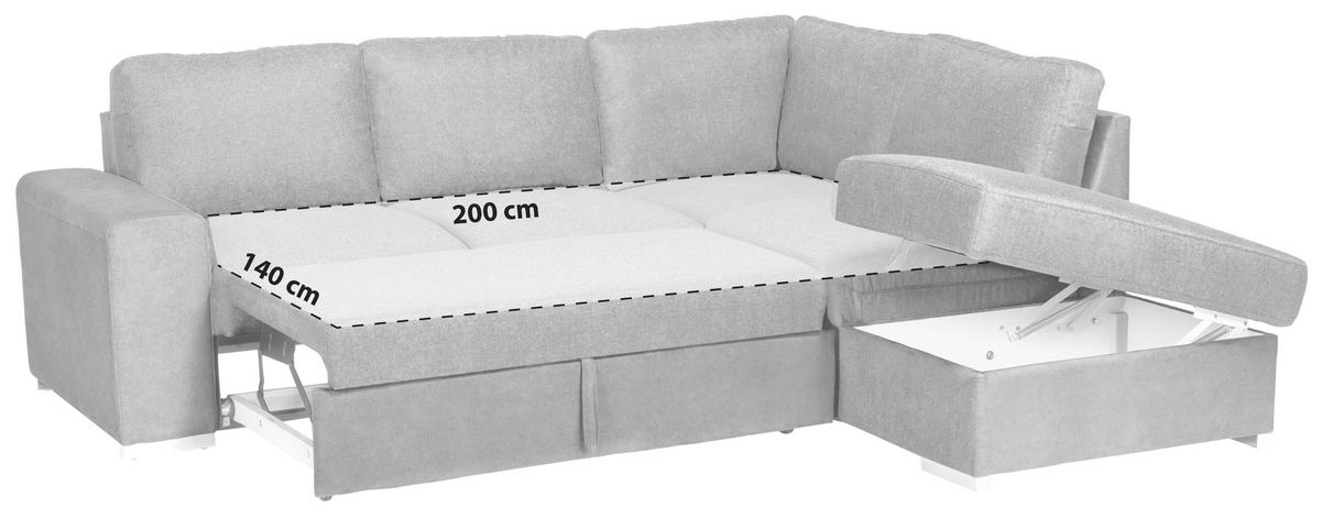 Ecksofa Mit Schlaffunktion Eddi Inkl. Bettkasten Dunkelbraun - Chromfarben/Dunkelbraun, KONVENTIONELL, Textil (248/213cm) - MID.YOU