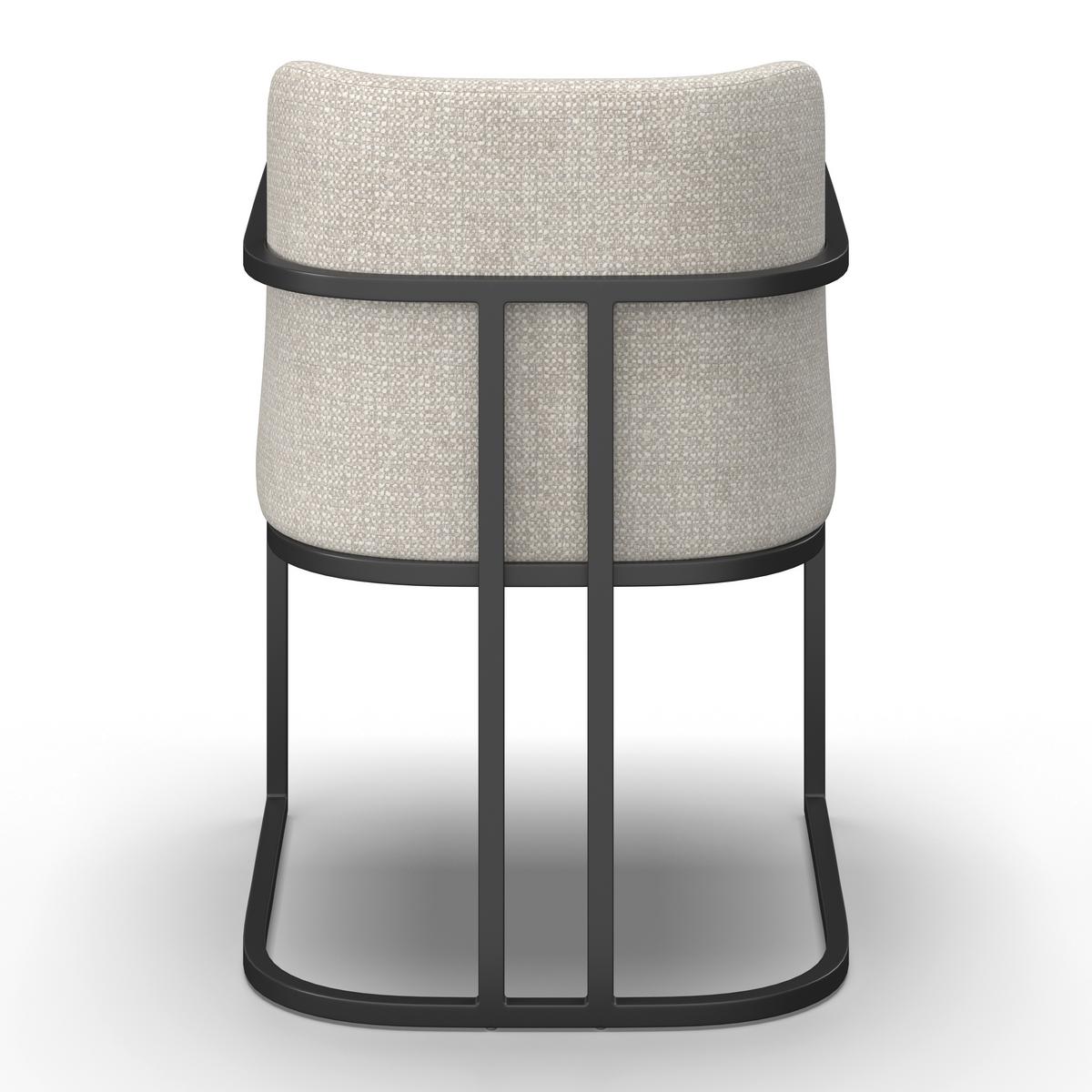 Stolička s podrúčkami AMARA - čierna/svetlosivá, Modern, kov/drevo (55/81,5/60cm) - Bessagi Home