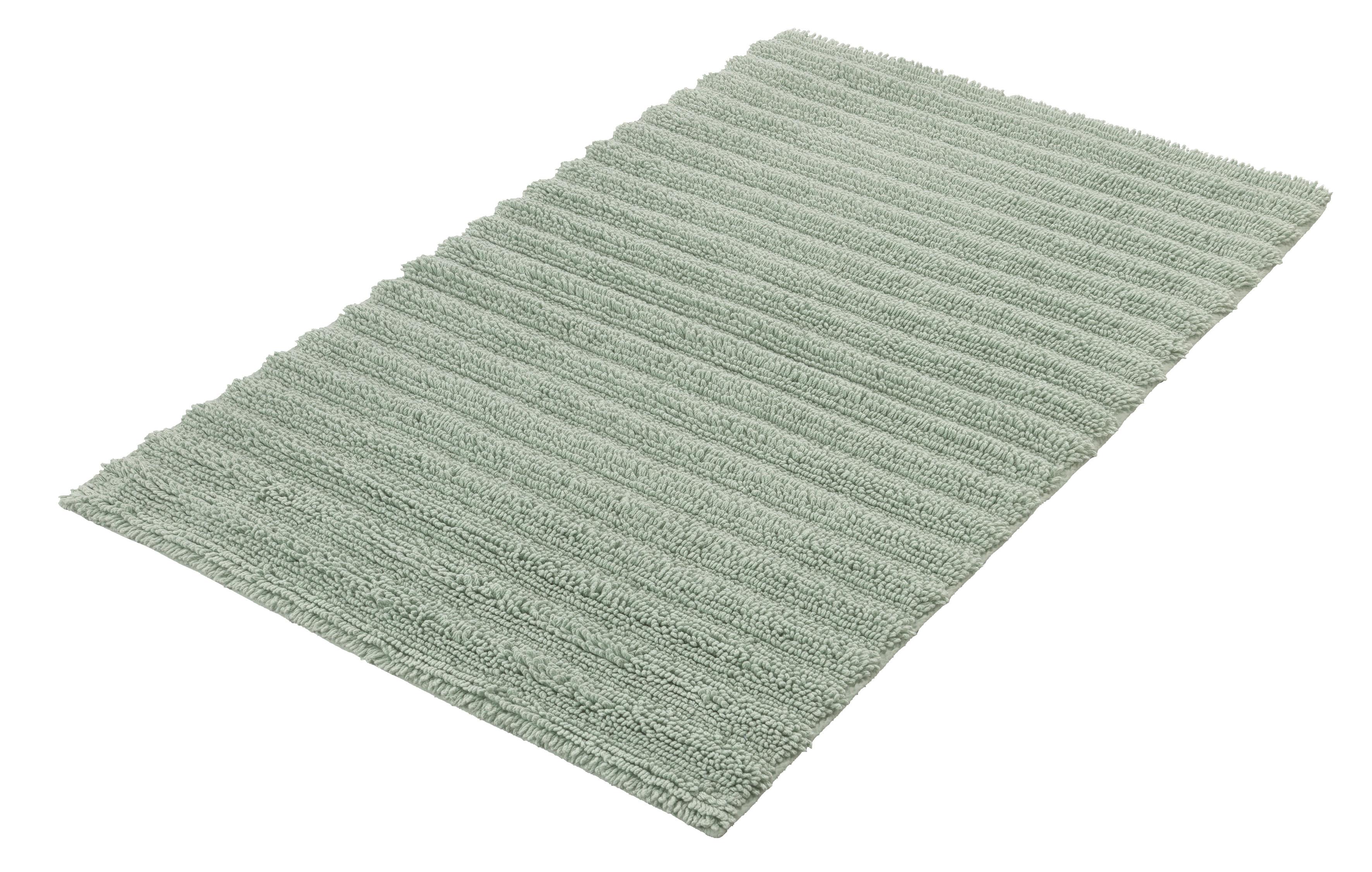 Badteppich Yara 70x120 cm Grün Baumwolle rutschhemmend - Grün, Basics, Textil (70/120cm) - Kleine Wolke