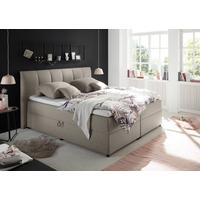 Boxspring postel GRANADA hnědá 180x200 cm - černá/jílová barva, Basics, textil/plast (180/200cm) - MID.YOU