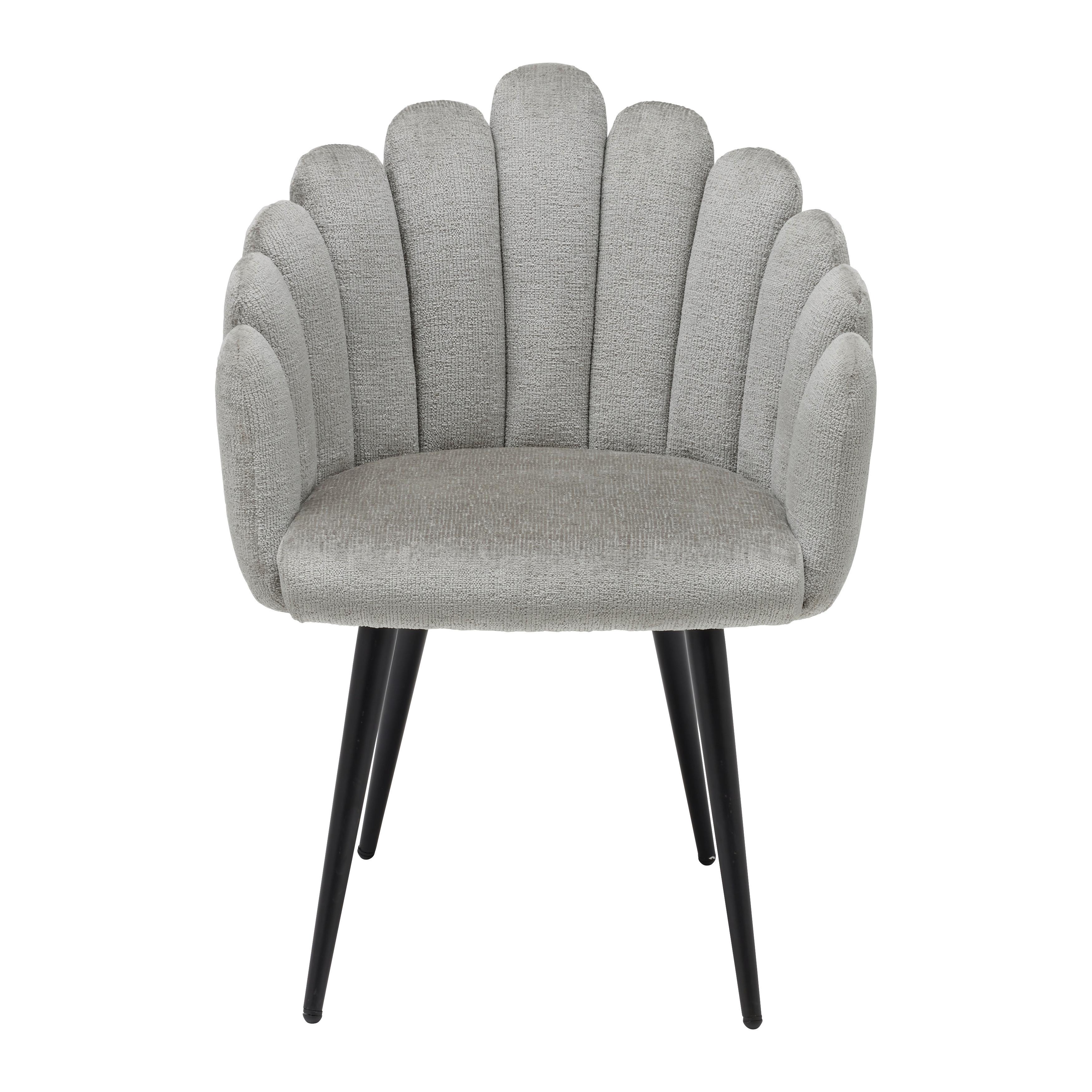 Jídelní křeslo SIBYL šedá - černá/šedohnědá, Romantický / Rustikální, kov/textil (63/84/58cm) - Premium Living