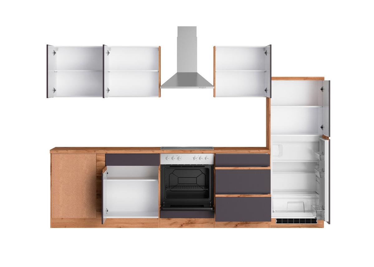 Eckküche Turin Mit Geräten 240x300 Cm Grau/eiche Dekor - Eiche Wotan/Grau, Design, Holzwerkstoff (240/300cm) - Held