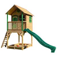 Spielhaus Sarah Braun/Grün B: 370 cm - Braun/Grün, KONVENTIONELL, Holz/Kunststoff (370/291/191cm) - Ambia Garden
