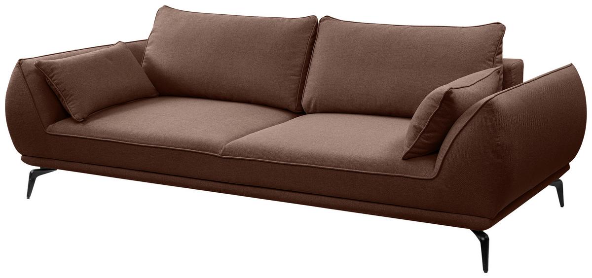 3-Sitzer-Sofa Cavo, Braun B: 249 cm - Creme/Schwarz, MODERN, Textil (249/86/118cm) - MID.YOU