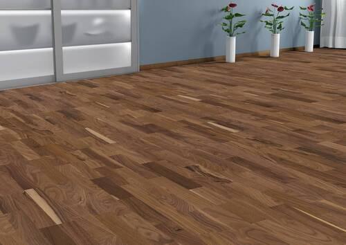 Parkettboden Nussbaum Schiffsboden Stärke 12mm - Nussbaumfarben, Basics, Holzwerkstoff (18/108.5cm) - Living by HARO