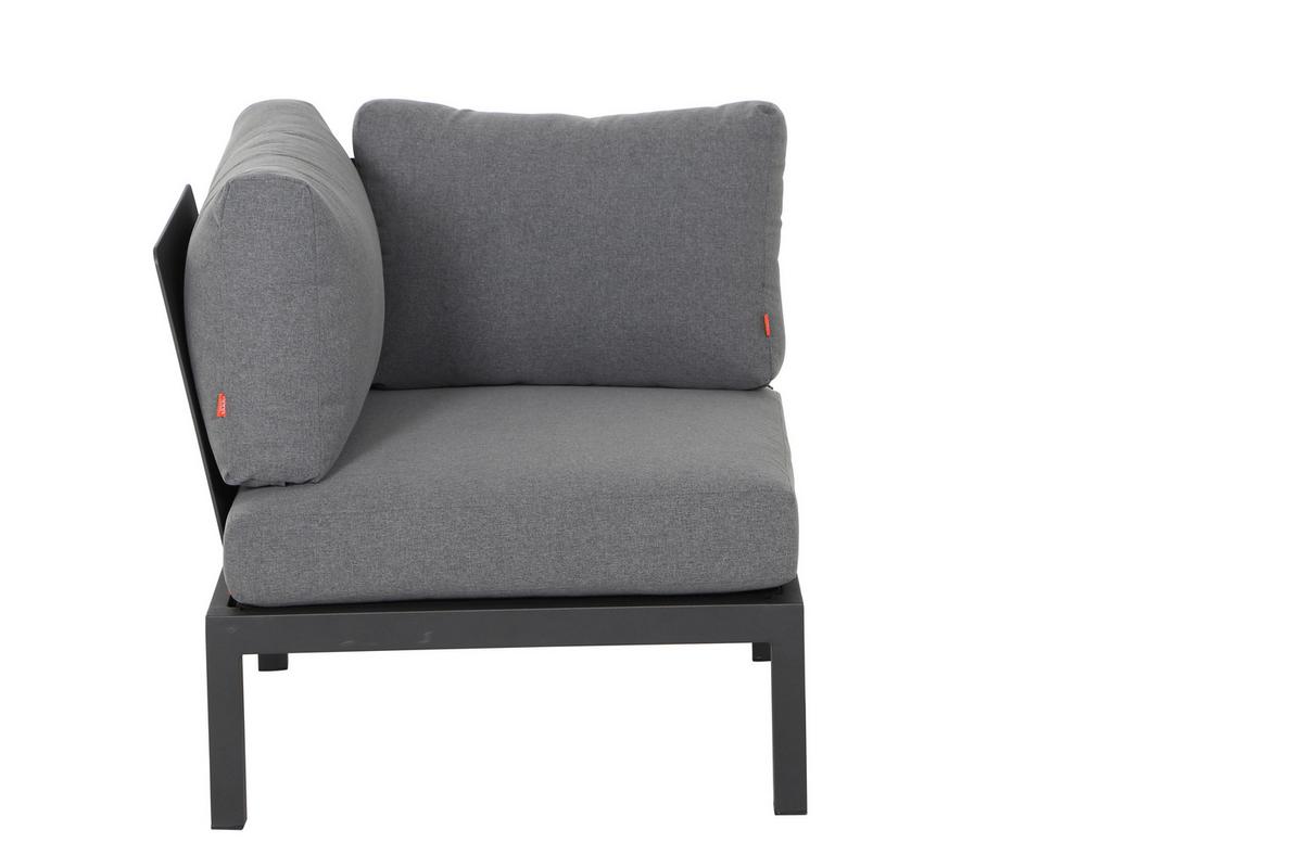 Loungegarnitur 4-Tlg Teakholz/Metall mit Kissen - Anthrazit/Grau, KONVENTIONELL, Holz/Textil (252/84/252cm) - Siena Garden