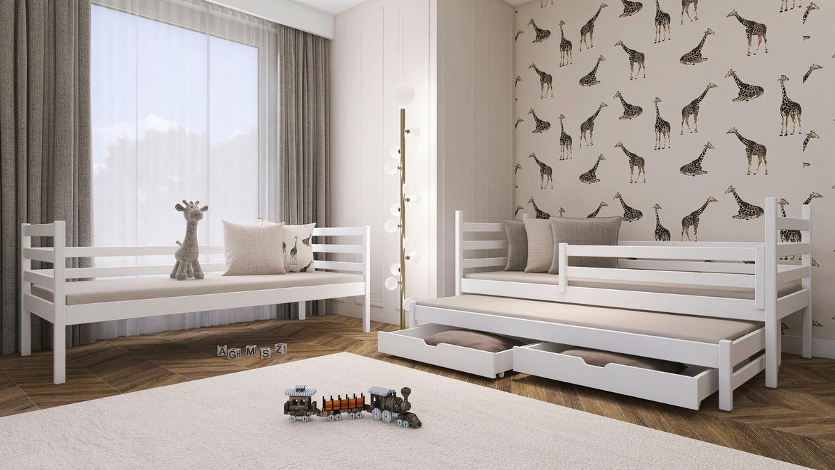 Poschodová posteľ MILA 90x200 cm, borovica, biela - biela/farba brezy, drevo (90/200cm) - Mömax