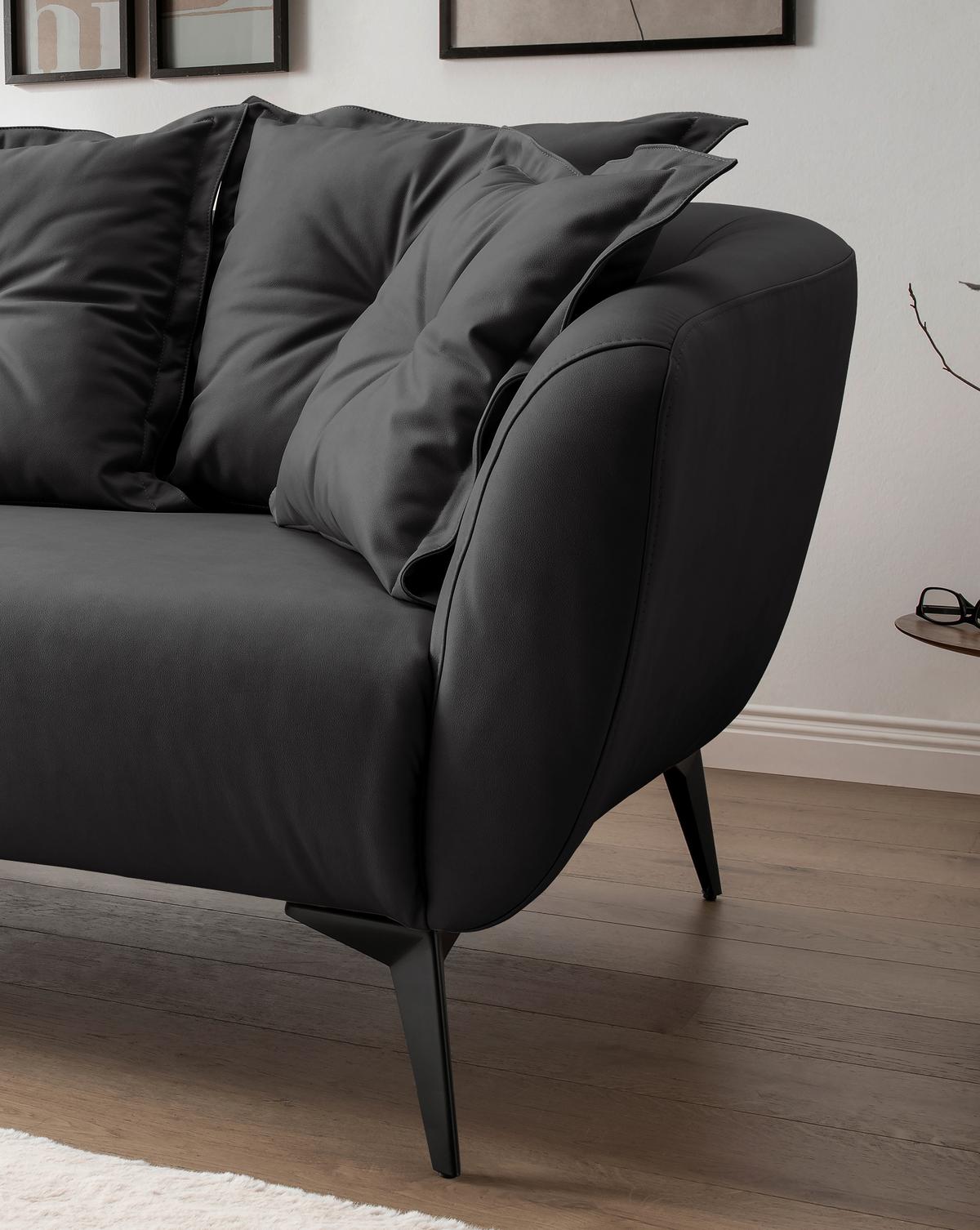 Ecksofa Baggio Schwarz S: 162x277 cm - Schwarz, MODERN, Textil (162/277cm) - Livetastic