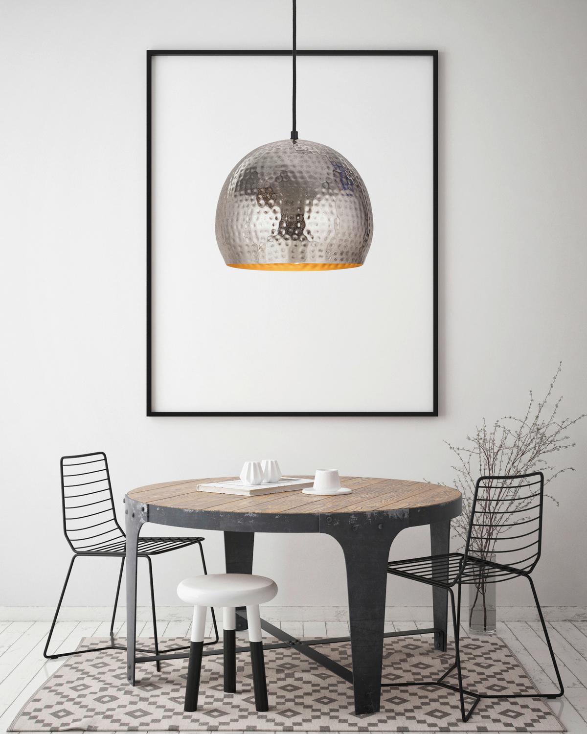 Hängeleuchte Fabricia 100 Nickelfarben B: 27 cm - Nickelfarben, Basics, Metall (27/27/21cm) - Kayoom