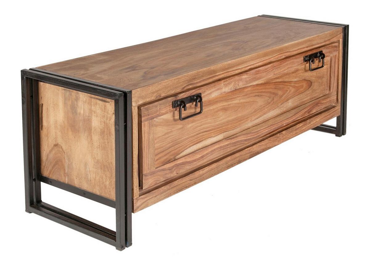 SCHUHSCHRANK Naturfarben/Schwarz B: 130cm - Schwarz/Naturfarben, Design, Holz/Metall (130/50/40cm) - MID.YOU