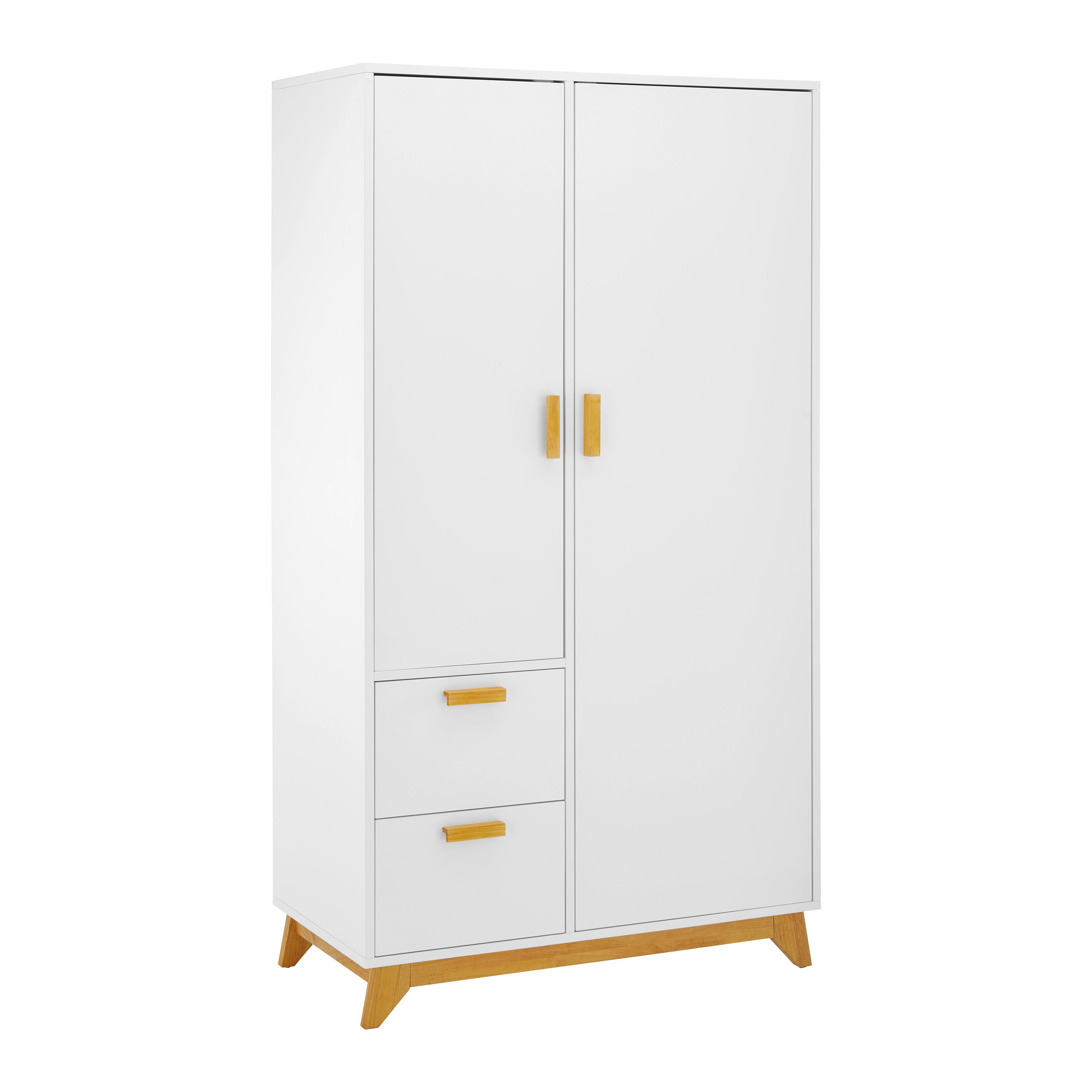Šatná skriňa MILAN 100cm - biela/prírodná farba, Modern, drevo (100/180/52cm) - Modern Living