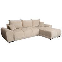 Rohová sedačka BONN, oboustranná, béžová žinylka - černá/béžová, Moderní, textil/plast (296/182cm)