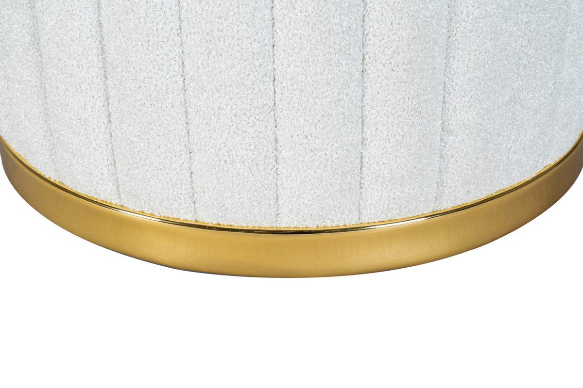 Hocker Doric 135 Weiß/goldfarben D: 43 Cm - Goldfarben/Weiß, Design, Textil (43/46cm) - Kayoom
