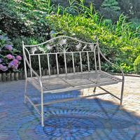 Gartenbank Eisen 2-Sitzer Talin Silberfarben - Silberfarben, MODERN, Metall (111/84/52cm)