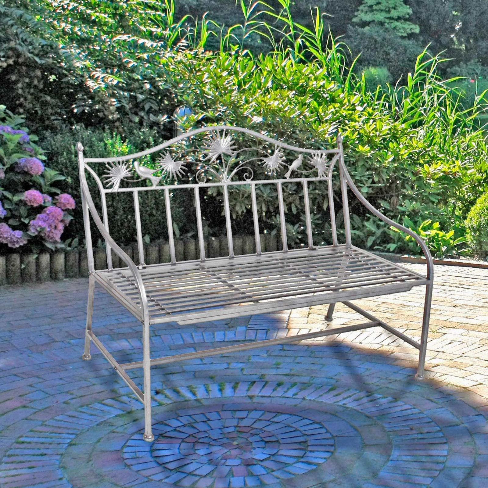 Gartenbank Eisen 2-sitzer Talin Silberfarben