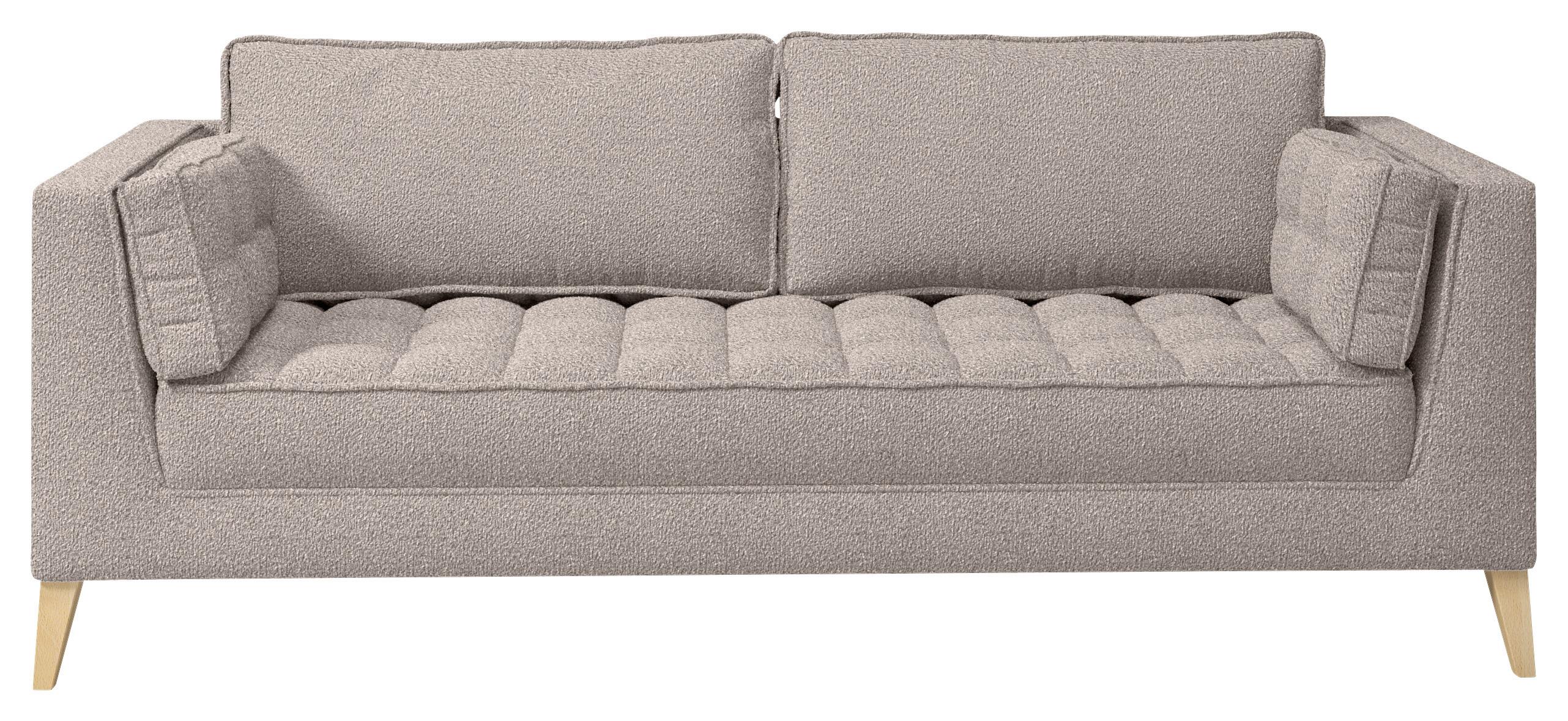 Třímístná pohovka DOTI, šedohnědá - přírodní barvy/šedohnědá, Design, kompozitní dřevo/textil (170/95/85cm) - MID.YOU