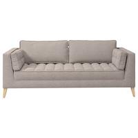 Třímístná pohovka DOTI, šedohnědá - přírodní barvy/šedohnědá, Design, kompozitní dřevo/textil (170/95/85cm) - MID.YOU
