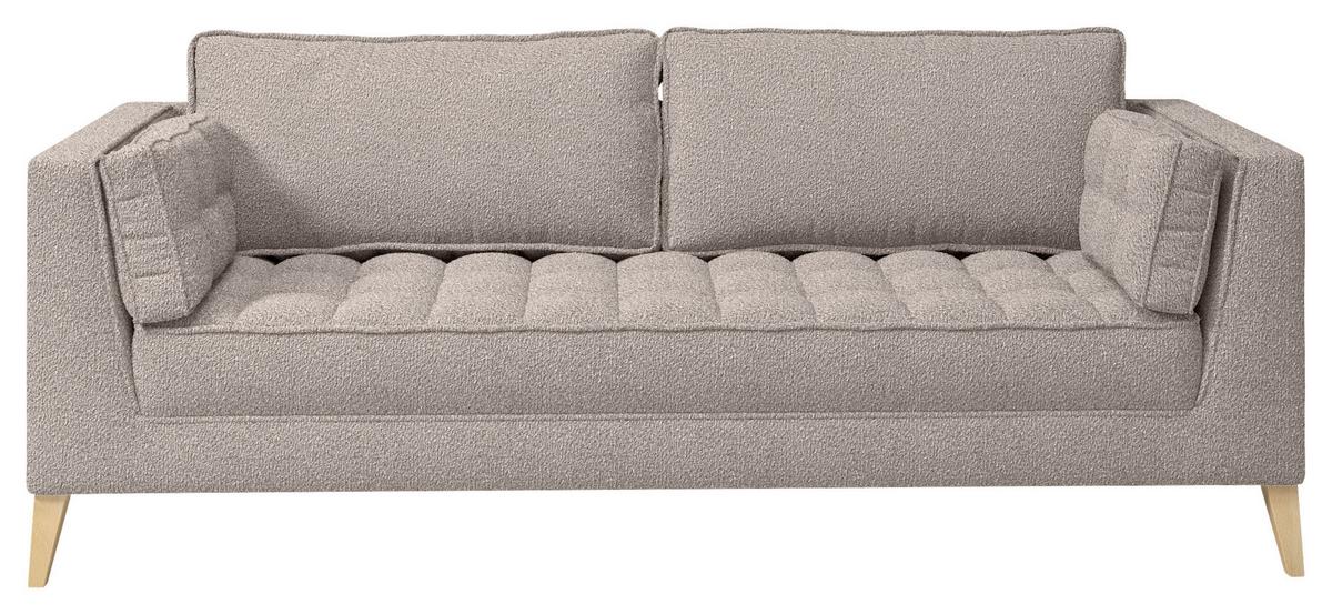 Třímístná pohovka DOTI, šedohnědá - přírodní barvy/šedohnědá, Design, kompozitní dřevo/textil (170/95/85cm) - MID.YOU