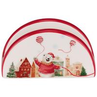 Serviettenhalter Finja aus Keramik LxBxH: 13x4,5x7 cm - Rot/Multicolor, Design, Keramik (13/4.5/7cm) - Luca Bessoni