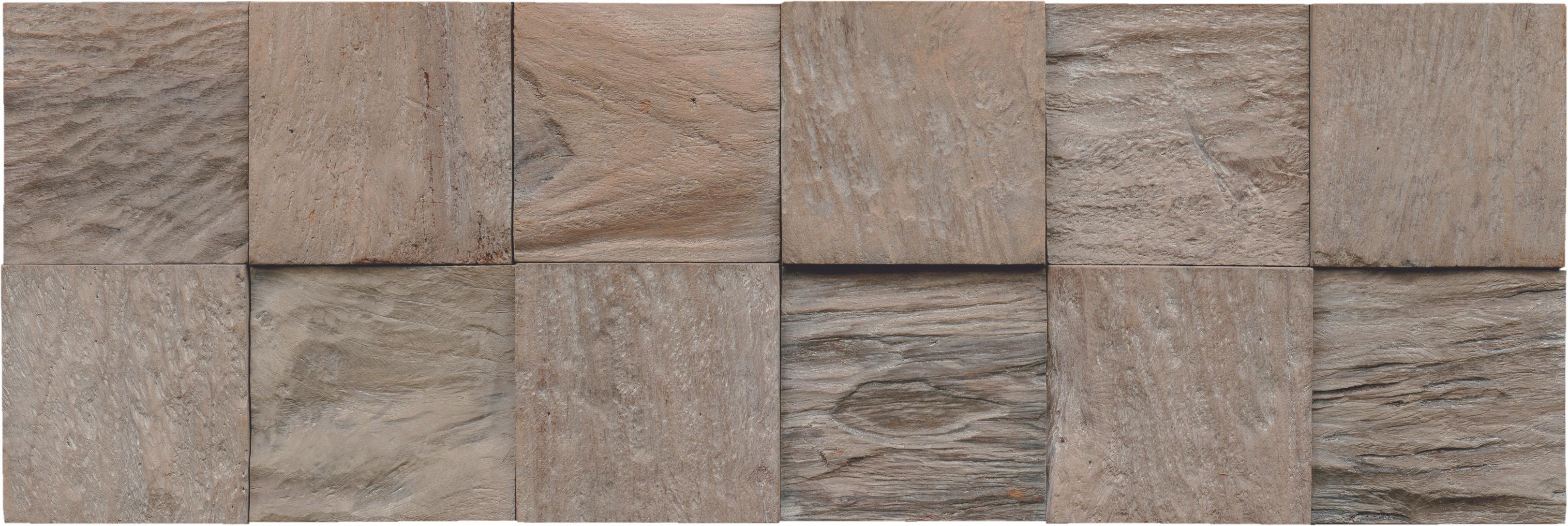 Wandverkleidung Teak Classic Cube Java - Grau, Basics, Holz (55.2/18.4/2cm)