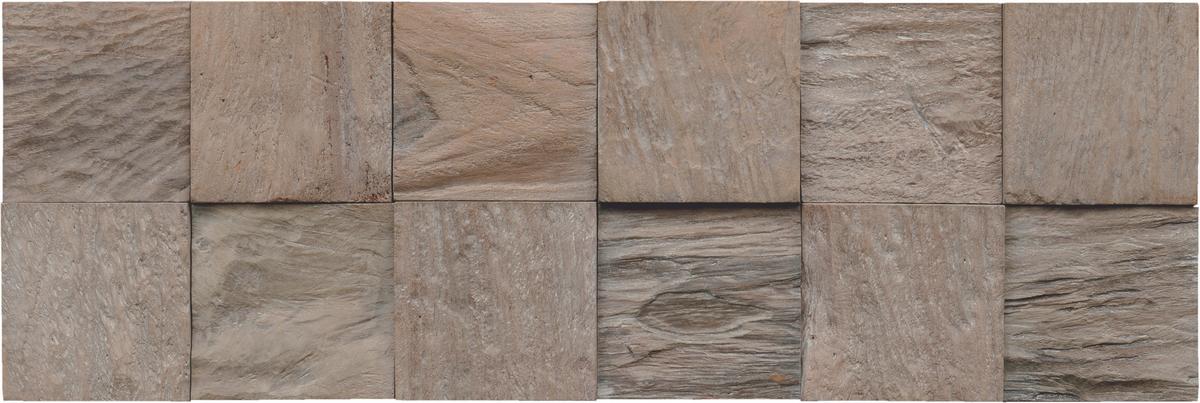 Wandverkleidung Teak Classic Cube Java - Grau, Basics, Holz (55.2/18.4/2cm)