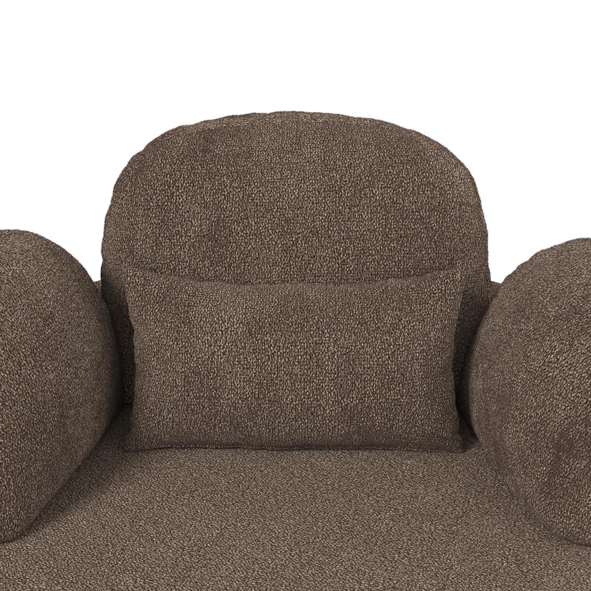 Křeslo s taburetem BIANCA, hnědá žinylka, max. 150 kg - přírodní barvy/hnědá, Moderní, dřevo/textil (111/69/152cm) - Bessagi Home