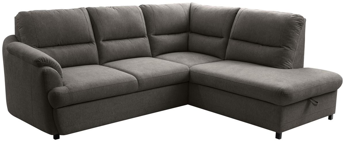 Ecksofa Gusto Braun S: 240x200 cm - Greige/Schwarz, Basics, Textil (240/200cm)