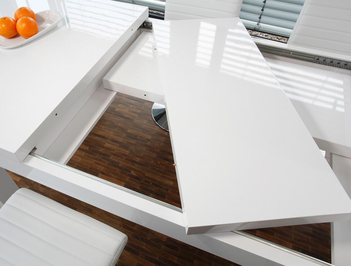 Esstisch Weiß B: 180-260 Cm - Weiß Hochglanz, MODERN, Holzwerkstoff (180-260/90/75cm) - Livetastic