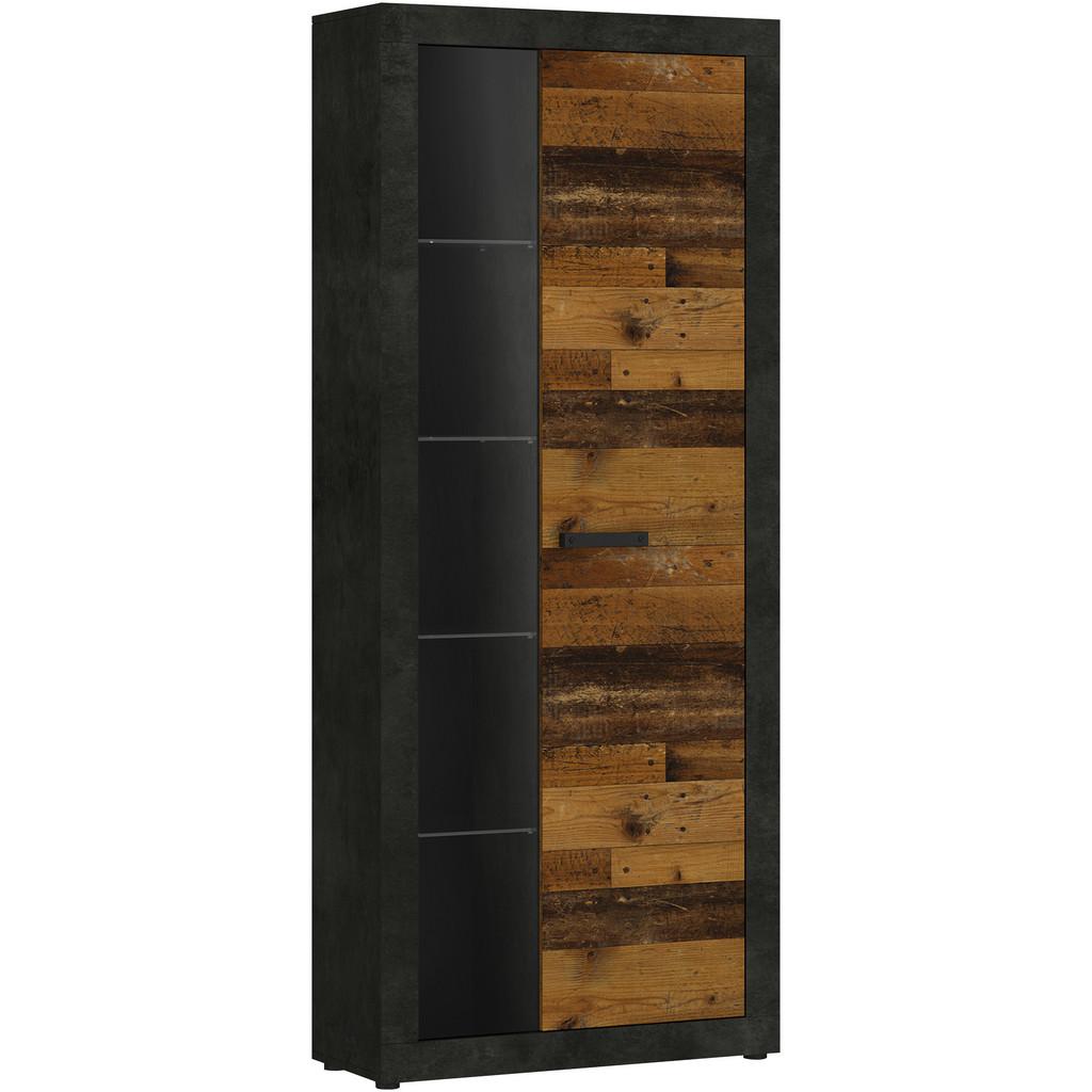 Vitrine Kassel Eichefarben B: 78 cm