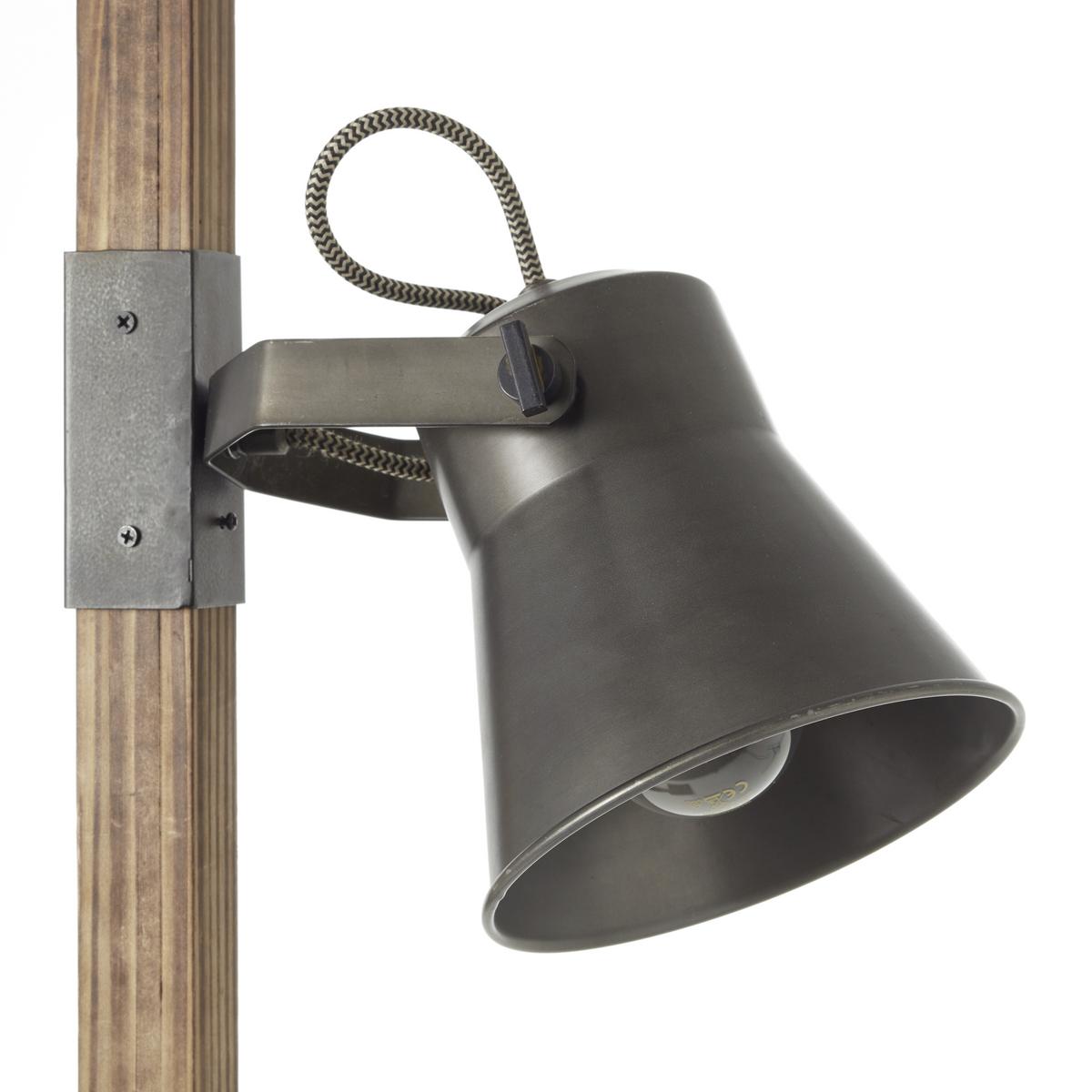 Stehlampe Holz Plow Schwarz drehbar und Schwenkbar - Schwarz, Design, Holz/Metall (51/153,5cm) - Brilliant