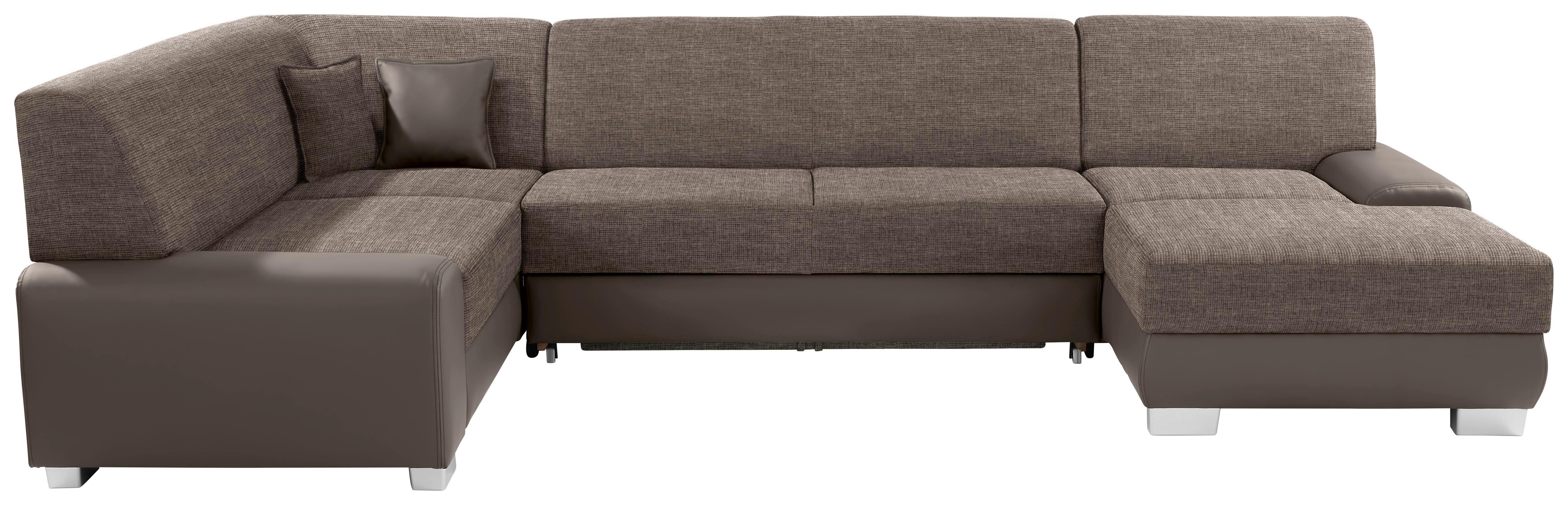 Wohnlandschaft in U-Form Miami 210x320x160 cm - Hellbraun/Schlammfarben, MODERN, Holz/Kunststoff (210/320/160cm)