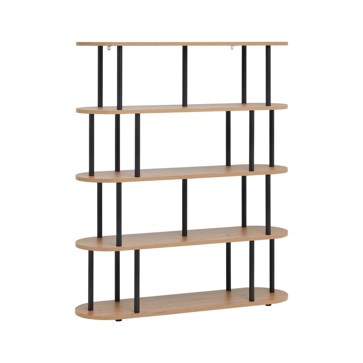 REGÁL NIMO -EXKLUSIV- - černá/dub artisan, Moderní, kov/kompozitní dřevo (110/129/32cm) - Mömax
